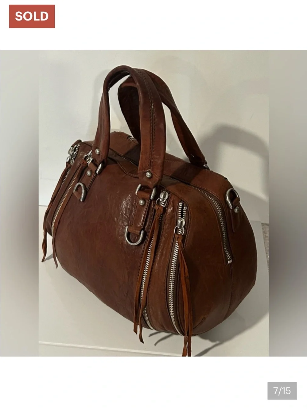 Botkier Brown Leather Dual-Zip Satchel